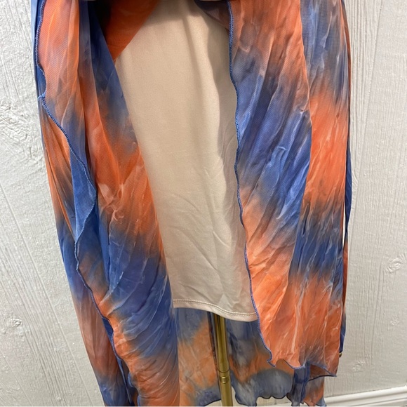 Paper Doll Dress! Size Medium! Evening Cocktail Party Hi-Lo Pastel Watercolor - Picture 11 of 16